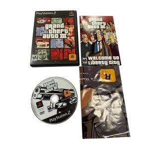 Grand Theft Auto III PlayStation 2 Video Game PS2 Complete w/ Manual and Map